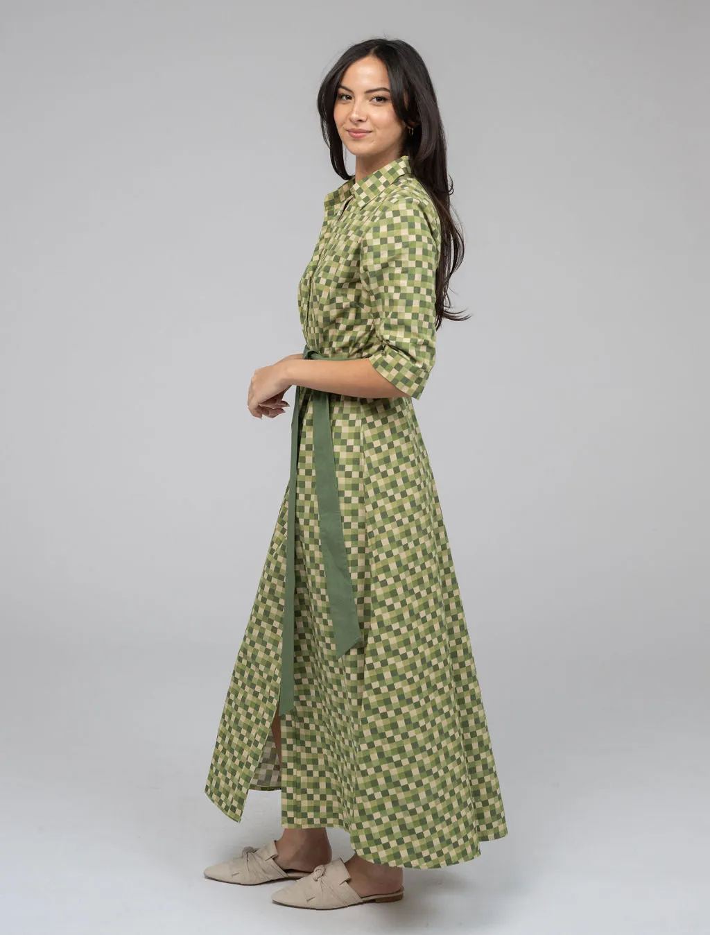 The Eloise Dress | Green Blocks sold by Beau & Ro product image thumbnail 4