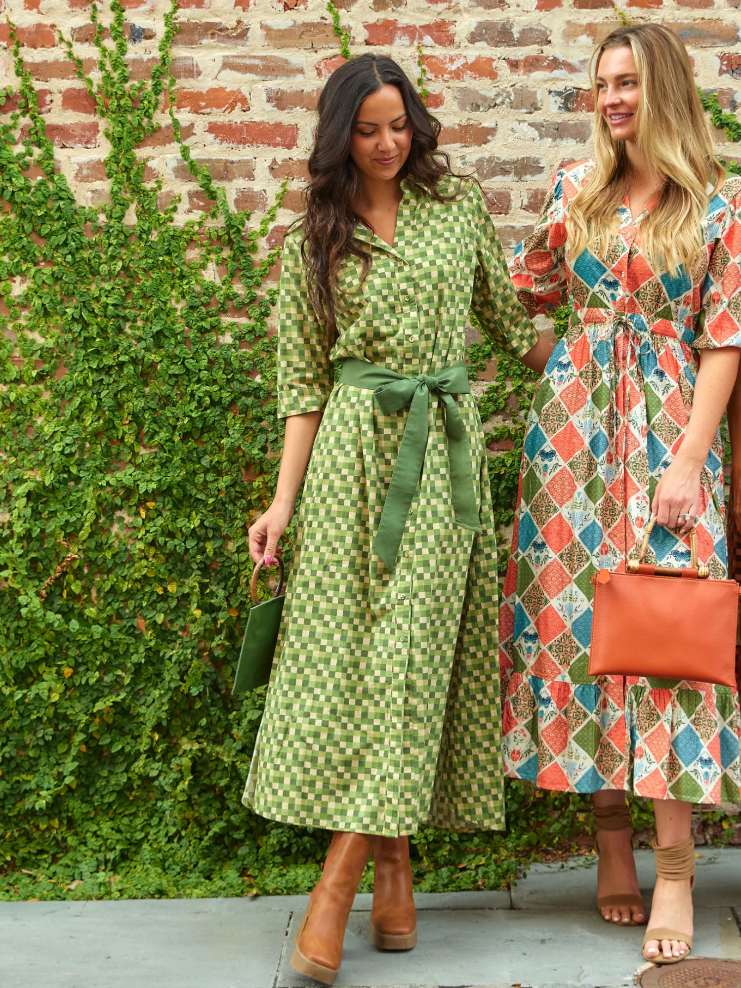 The Eloise Dress | Green Blocks sold by Beau & Ro product image thumbnail 2