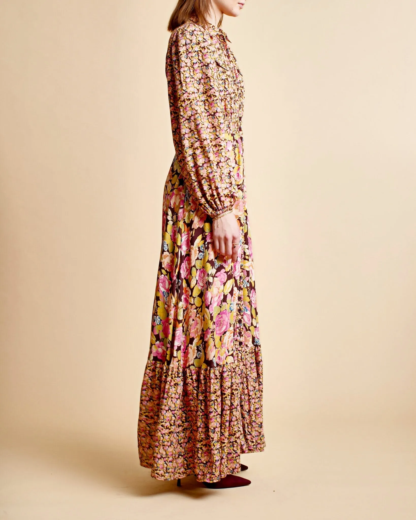 Soft Twill Shirt Dress in Autumn Flowers Combo sold by Beau & Ro product image thumbnail 2