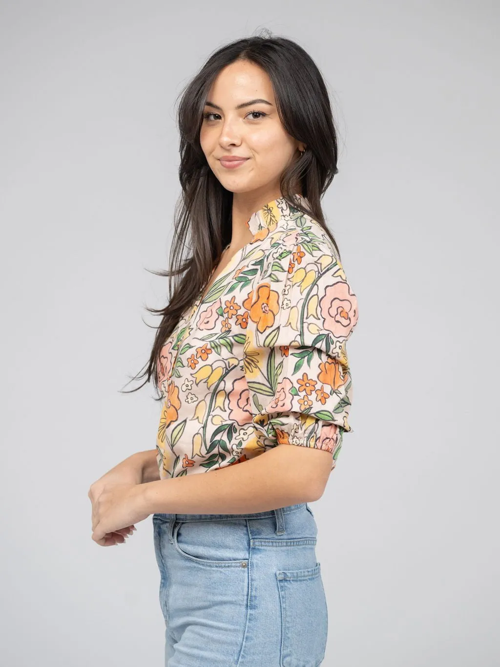 The Lily Top | Beige Fall Garden sold by Beau & Ro product image thumbnail 2