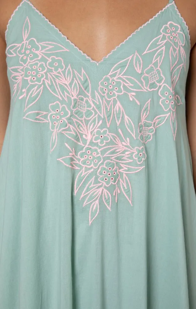 Sage & Candy Poplin Midi w/ Flower Embroidery sold by Beau & Ro product image thumbnail 4