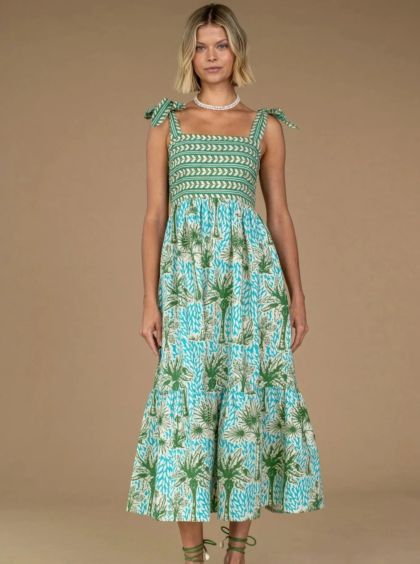 Doe Dress in Island Palm sold by Beau & Ro
