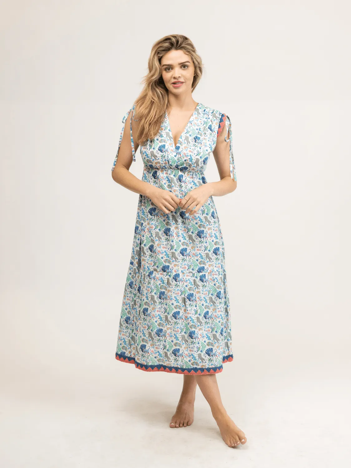 The Blaire Dress | Alice Colin Jungle White sold by Beau & Ro