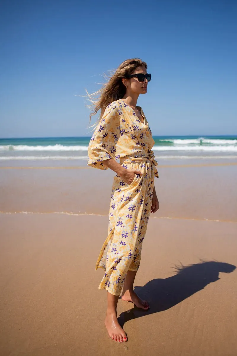 Bianca Wrap Kimono in Yellow Bird sold by Beau & Ro product image thumbnail 2