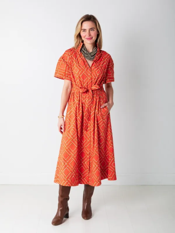 Bria Dress in Coral Me Happy sold by Beau & Ro