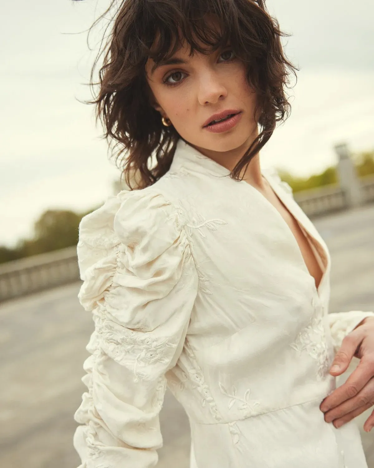 Jacquard V-Neck Dress in Vintage sold by Beau & Ro product image thumbnail 3