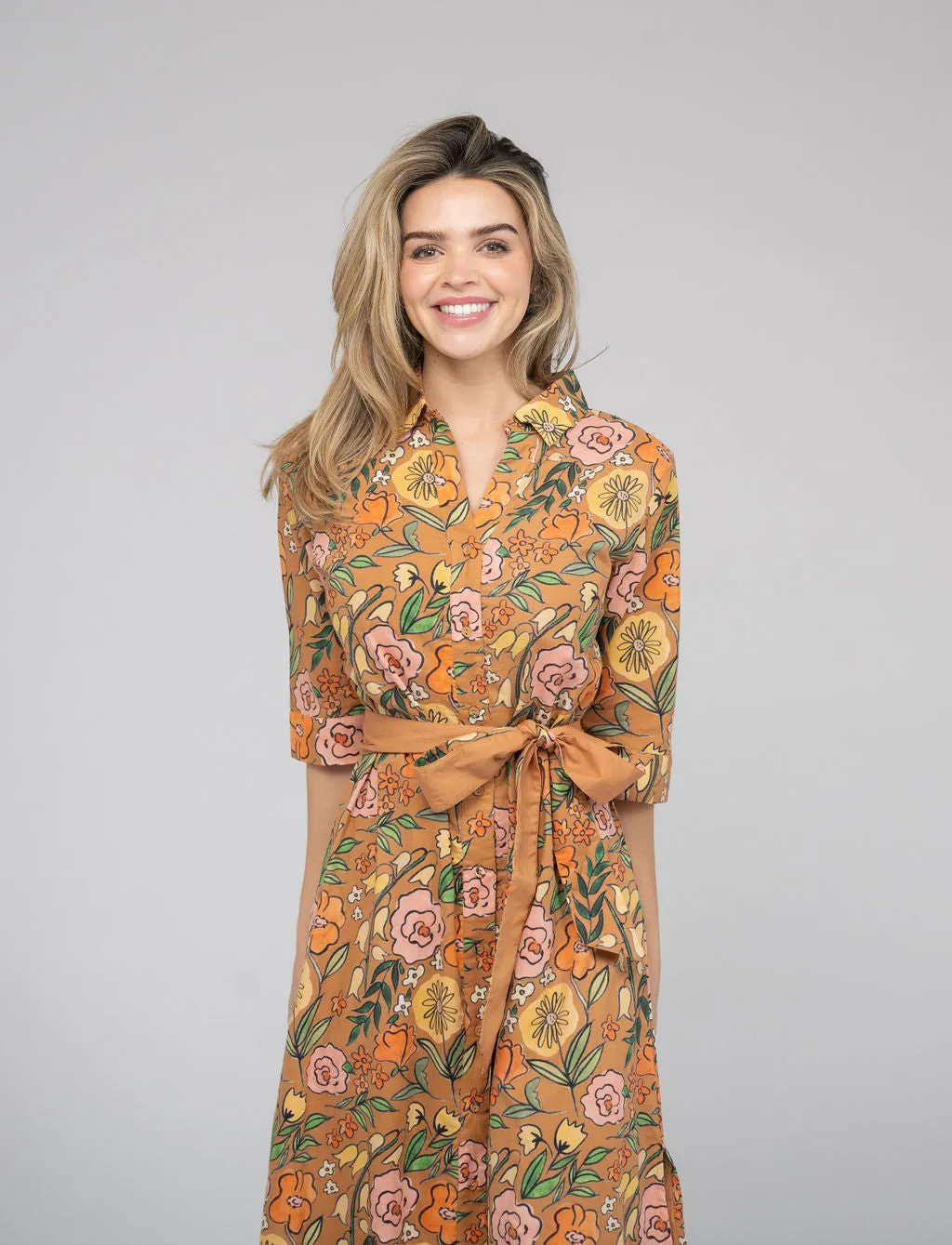The Eloise Dress | Tan Fall Garden sold by Beau & Ro product image thumbnail 3