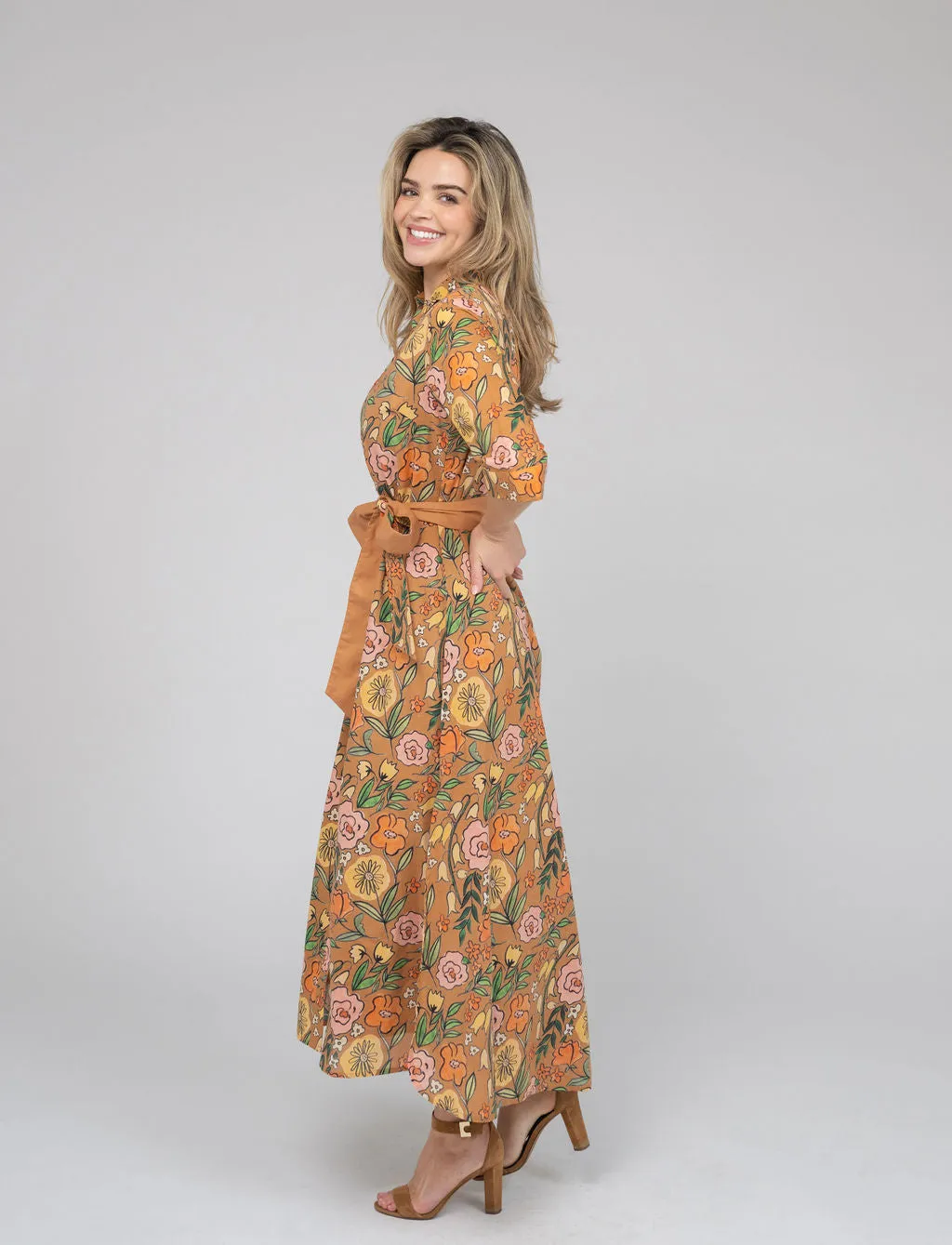 The Eloise Dress | Tan Fall Garden sold by Beau & Ro product image thumbnail 4