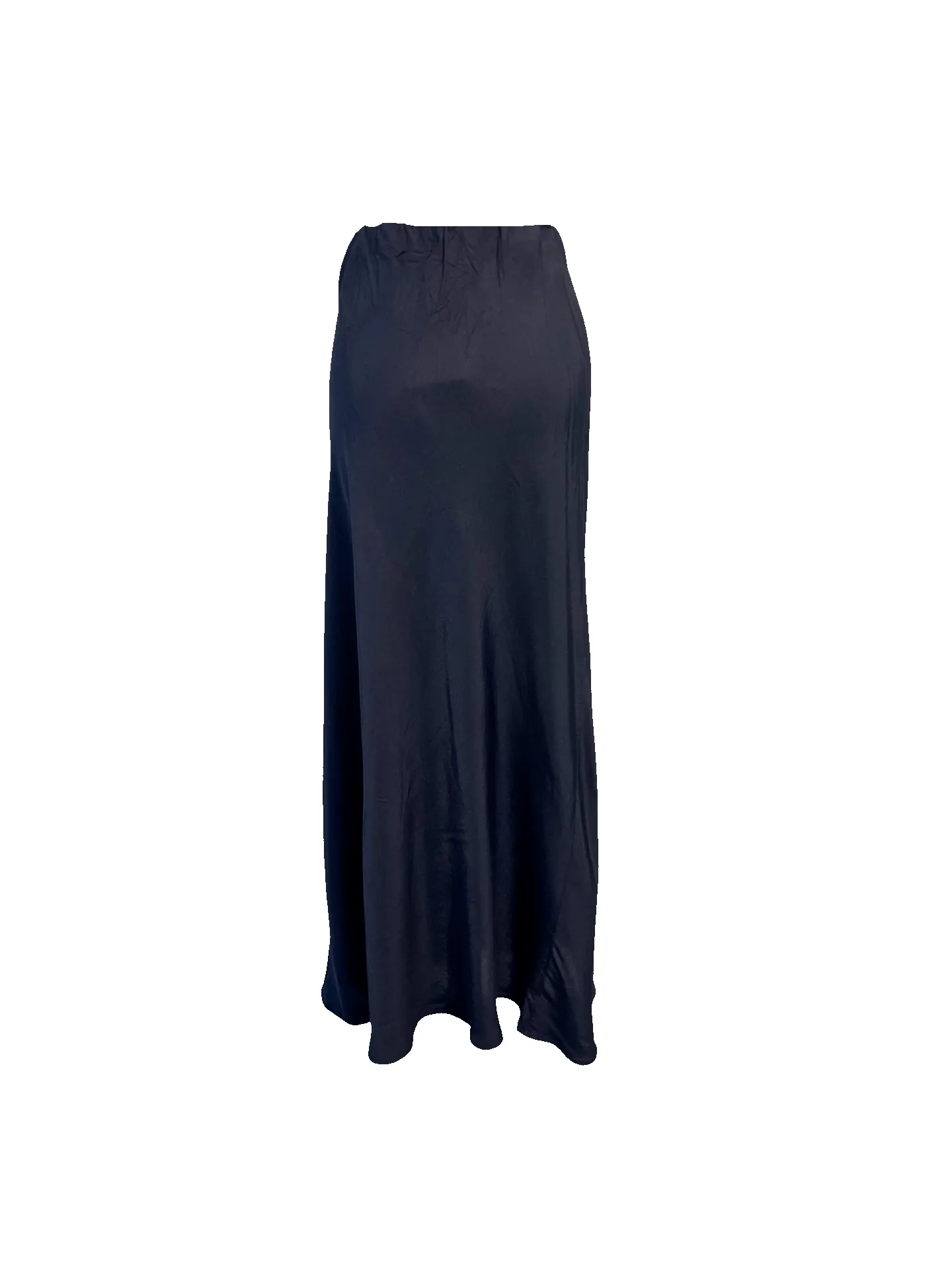 Viscose Satin Midi Skirt in Navy sold by Beau & Ro product image thumbnail 2