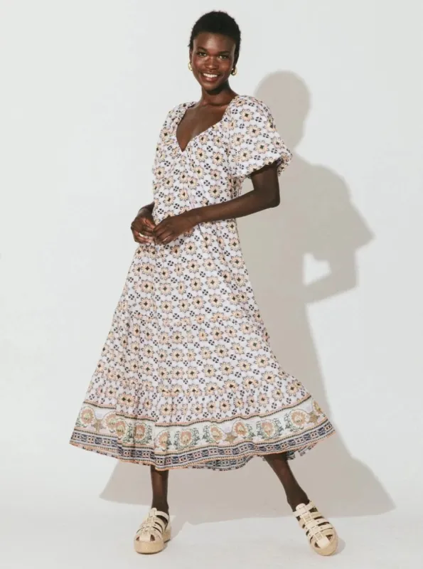 Paula Midi Dress in Marrakesh Print sold by Beau & Ro