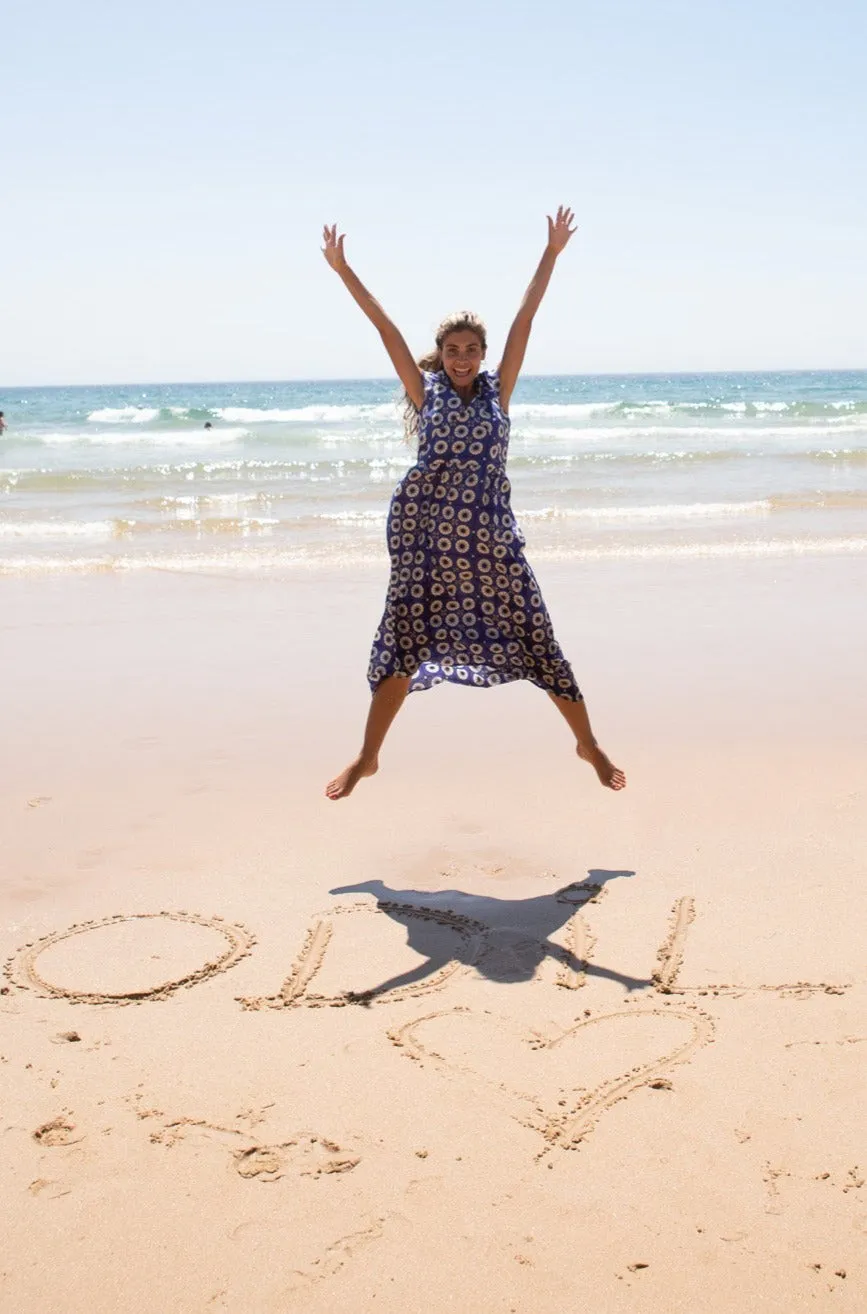 Erica Drop Dress in Navy Sun sold by Beau & Ro product image thumbnail 3