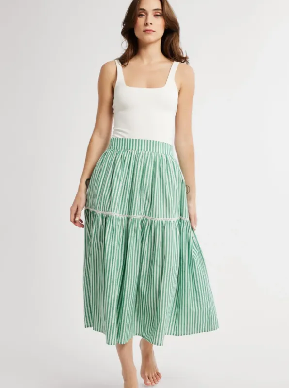 Betty Skirt in Kelly Stripe sold by Beau & Ro