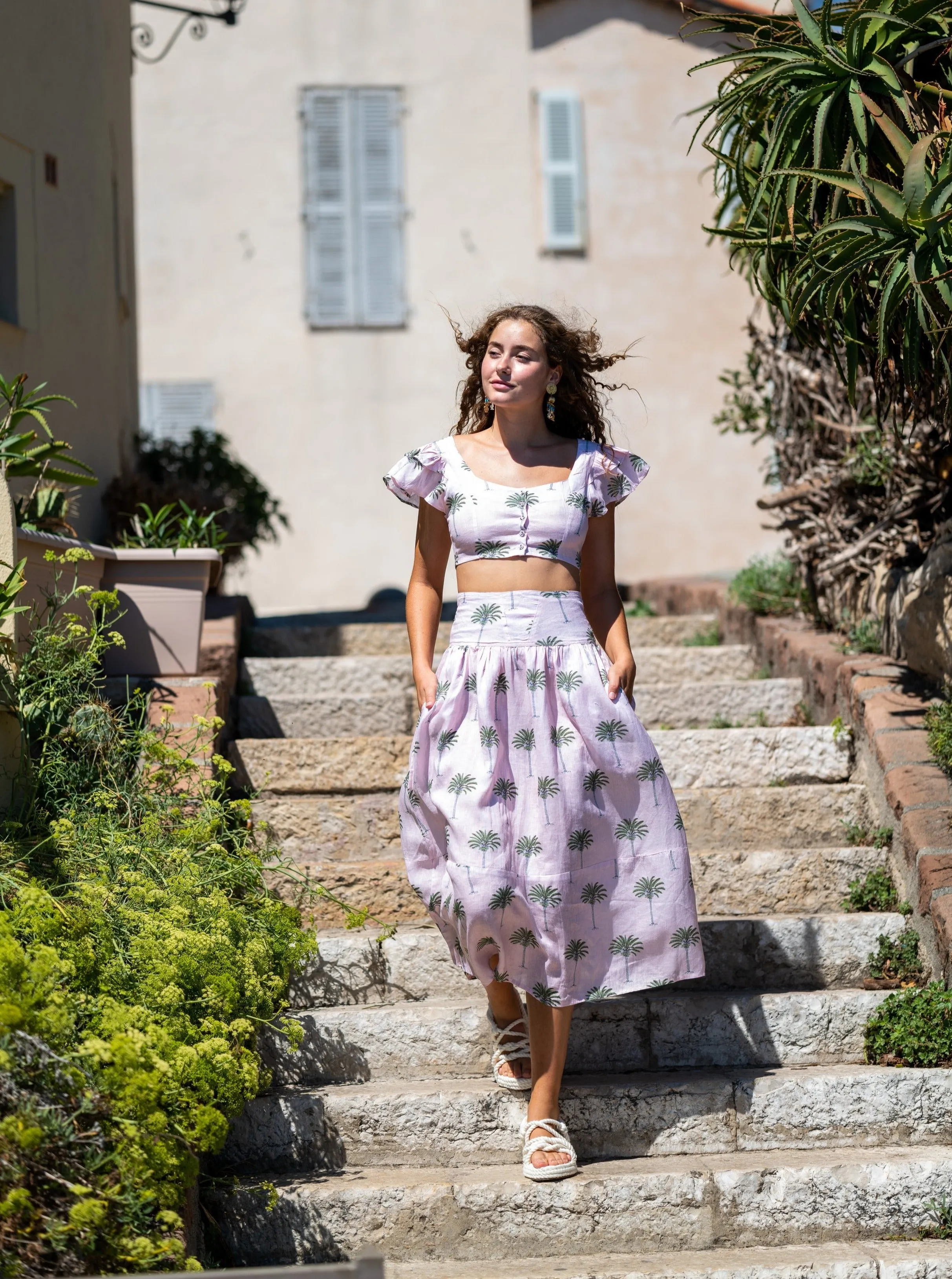 Le Rameau Crop Top in Palm Tree sold by Beau & Ro product image thumbnail 2