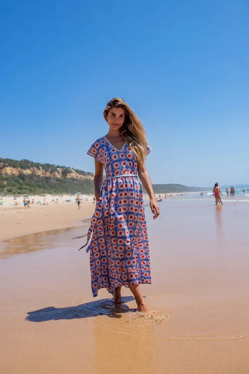 Livna Drop Dress in Poppy Sun sold by Beau & Ro product image thumbnail 4