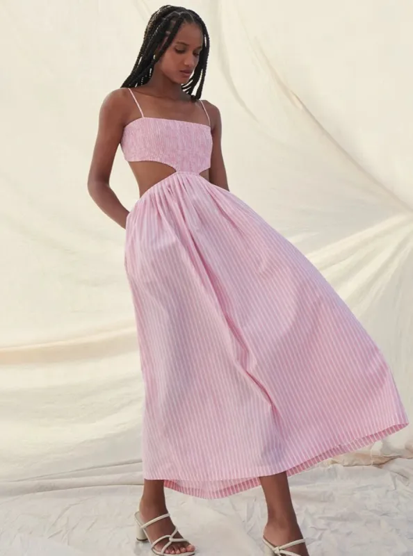 Suzi Shirting Stripe Midi Dress sold by Beau & Ro