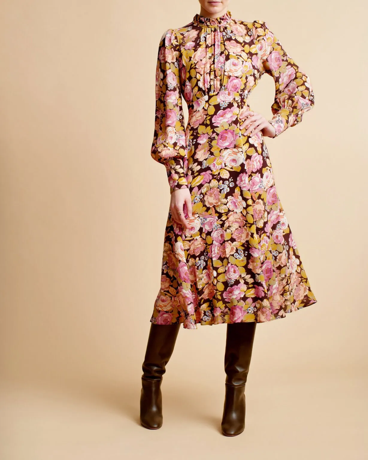 Autumn Midi Dress in Autumn Flowers sold by Beau & Ro product image thumbnail 2