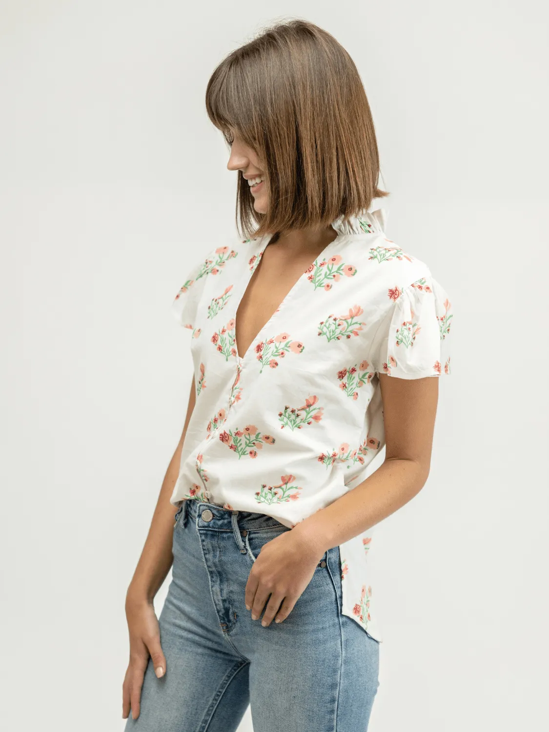 The Flutter Top | Pink Floral sold by Beau & Ro product image thumbnail 2