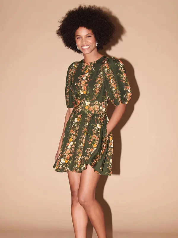 Roseanne Floral Stripe Mini Dress sold by Beau & Ro