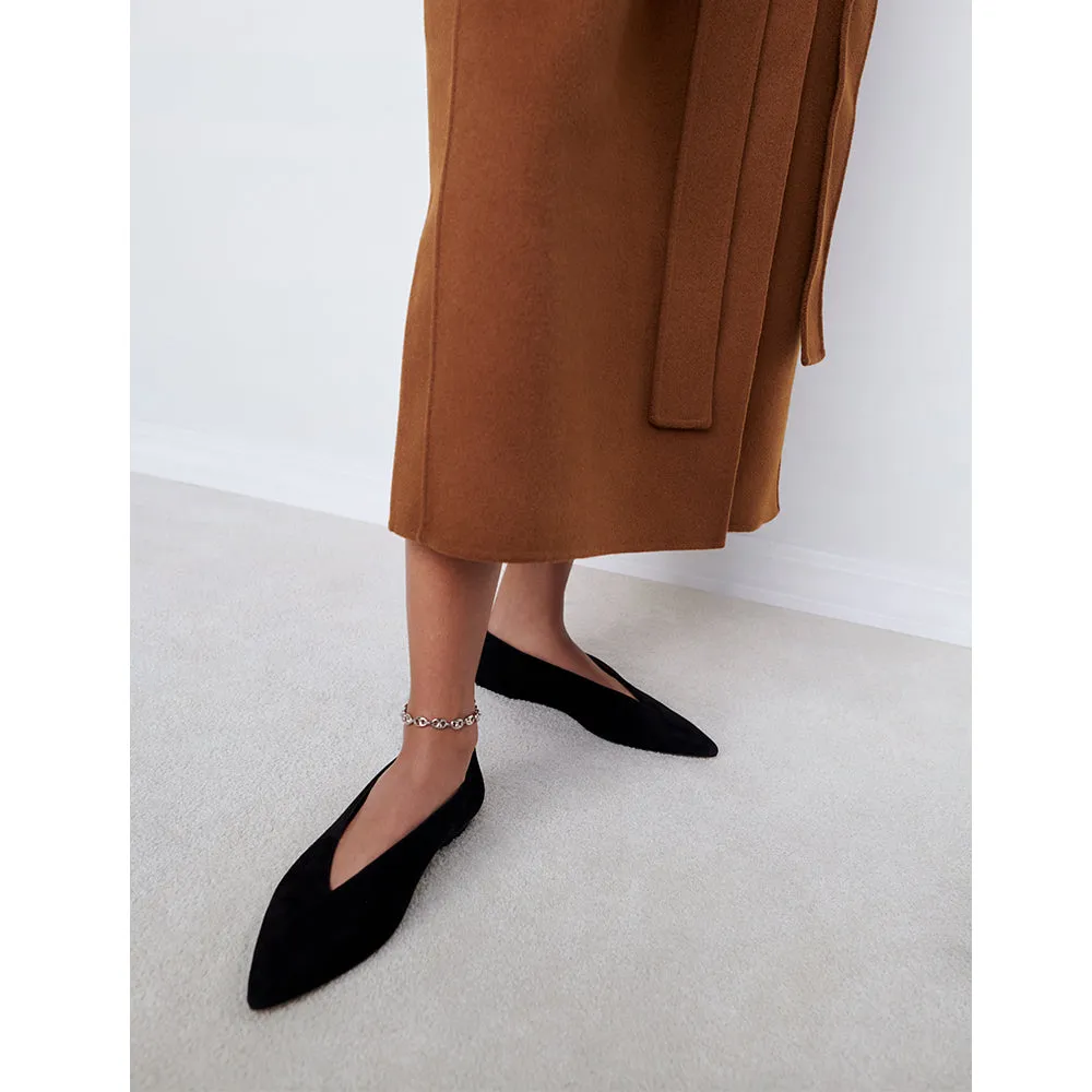 Pointy Flat in Black Suede sold by Emme Parsons product image thumbnail 2