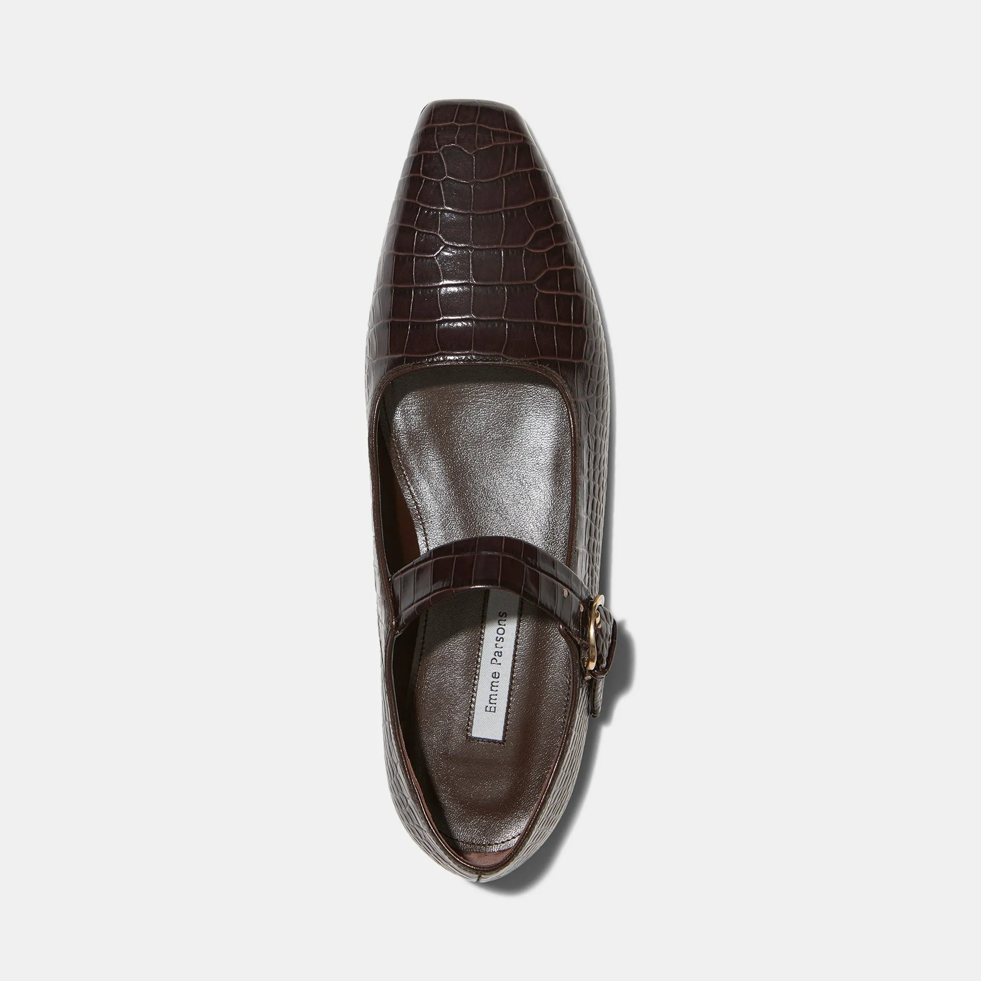 Tramonto Mary Jane in Espresso Croc Printed Calfskin — Final Sale sold by Emme Parsons product image thumbnail 3