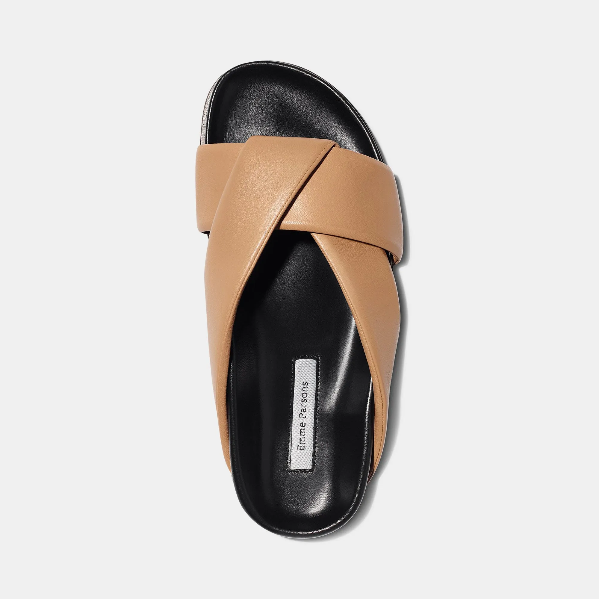 Folded Slide in Tan Nappa sold by Emme Parsons product image thumbnail 3
