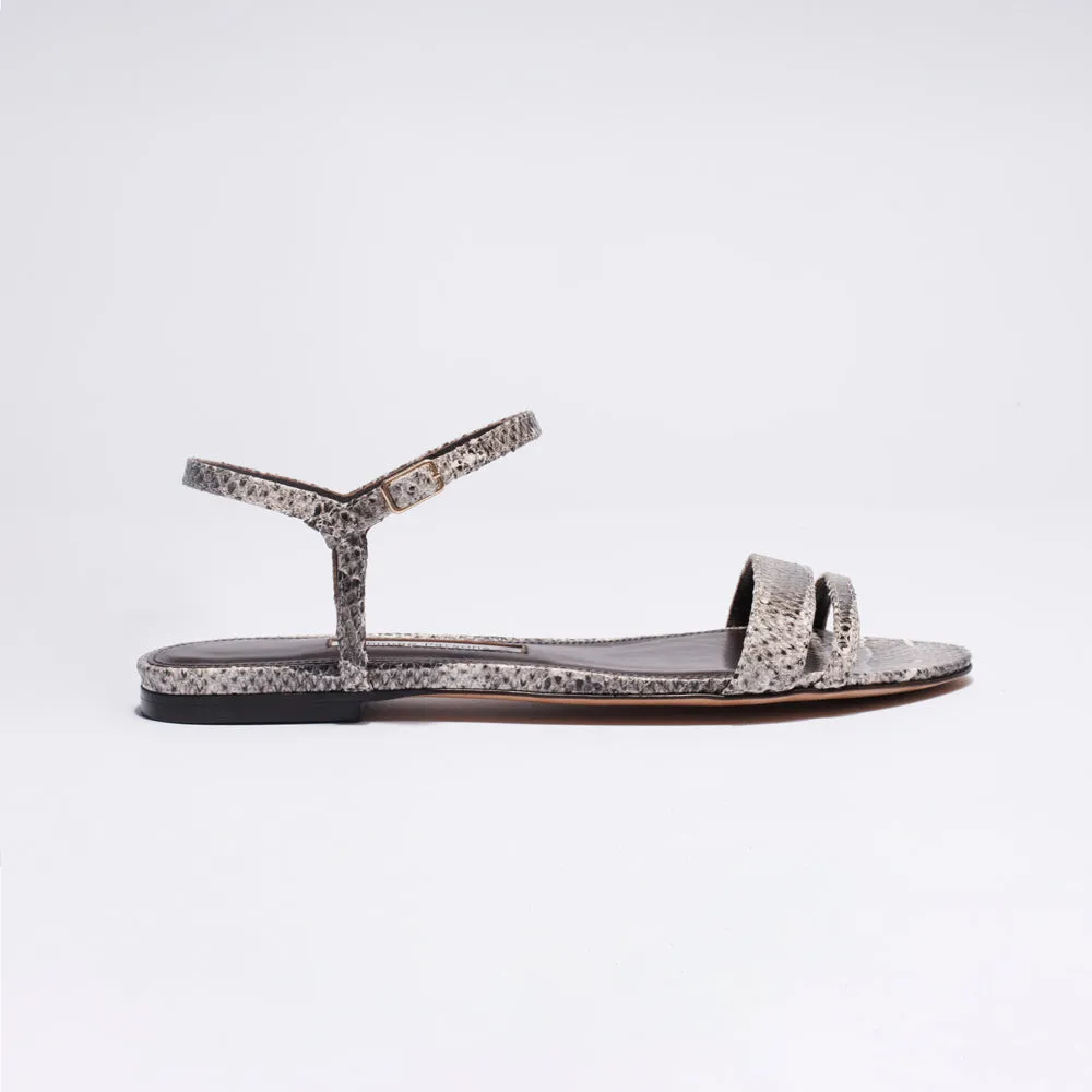 Simple Flat in Black and White Snakeprint — Final Sale sold by Emme Parsons