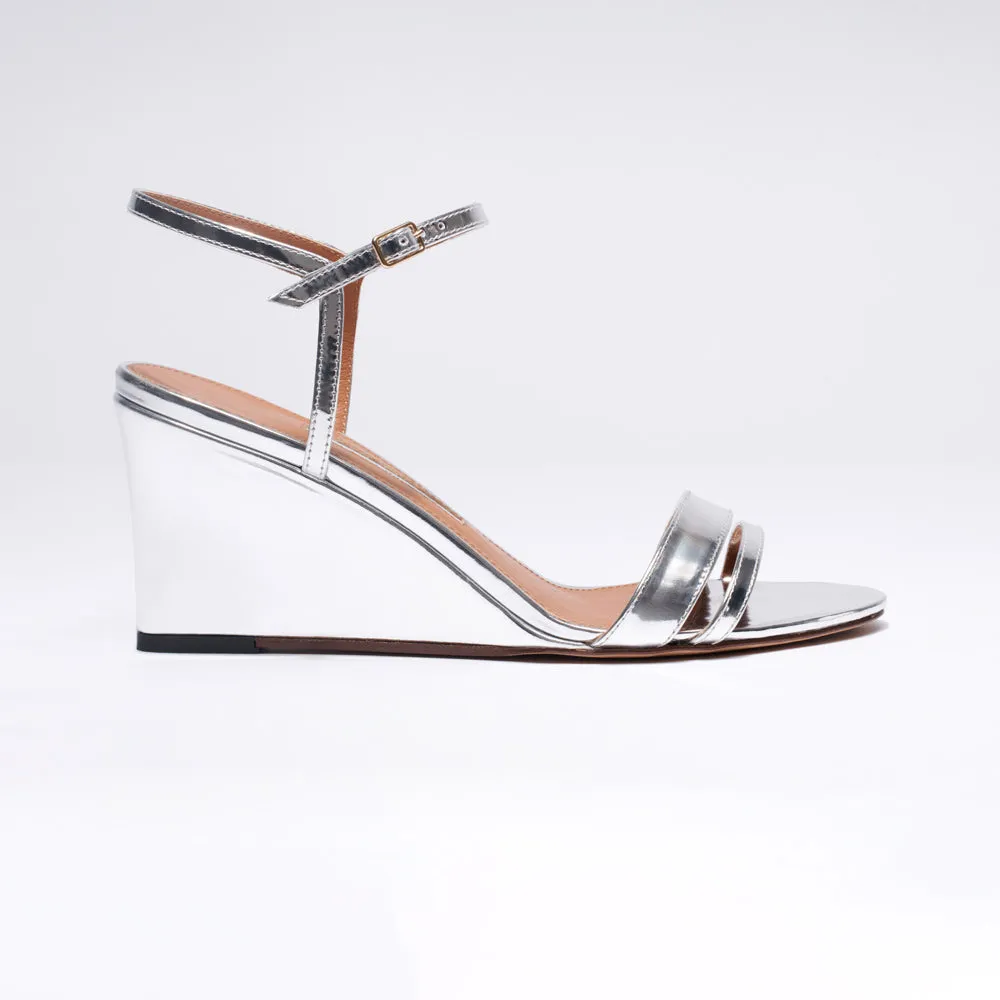 Simple Wedge in Silver Mirrored Metallic — Final Sale sold by Emme Parsons