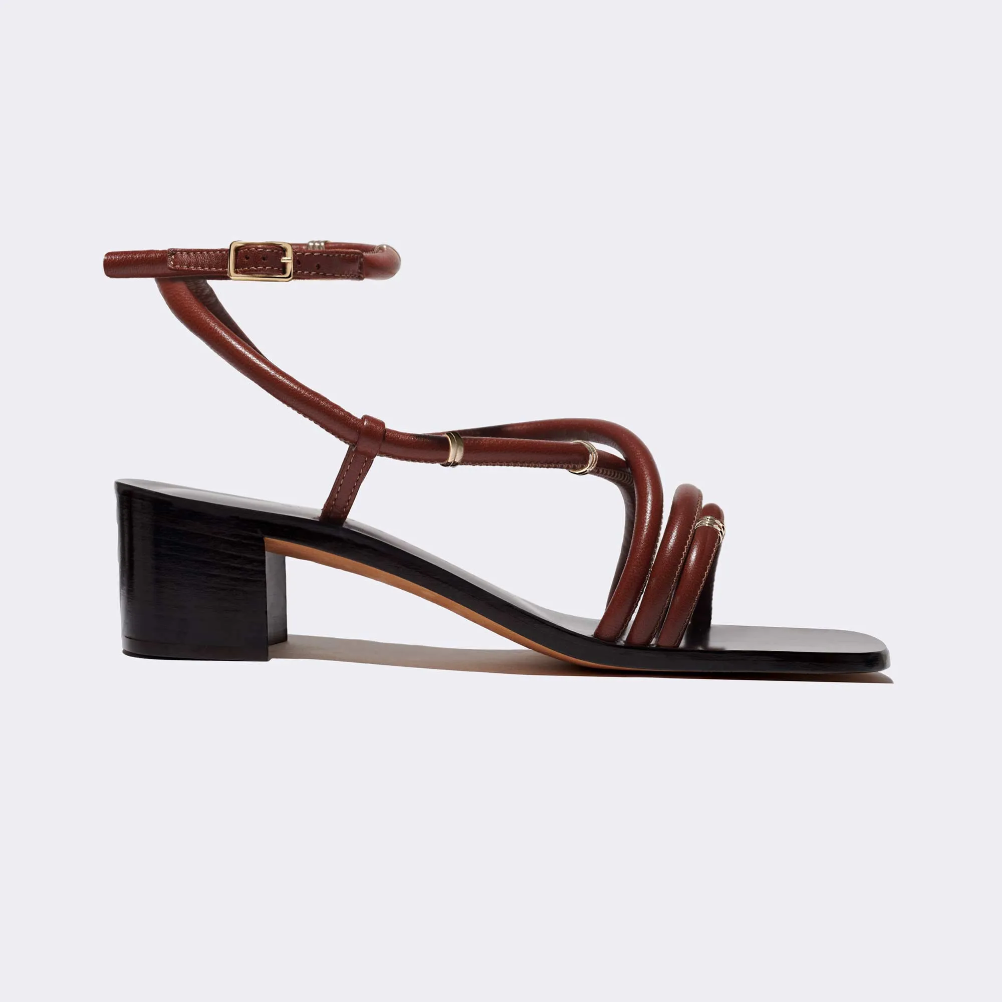 Romy Bijoux in Cacao Nappa sold by Emme Parsons