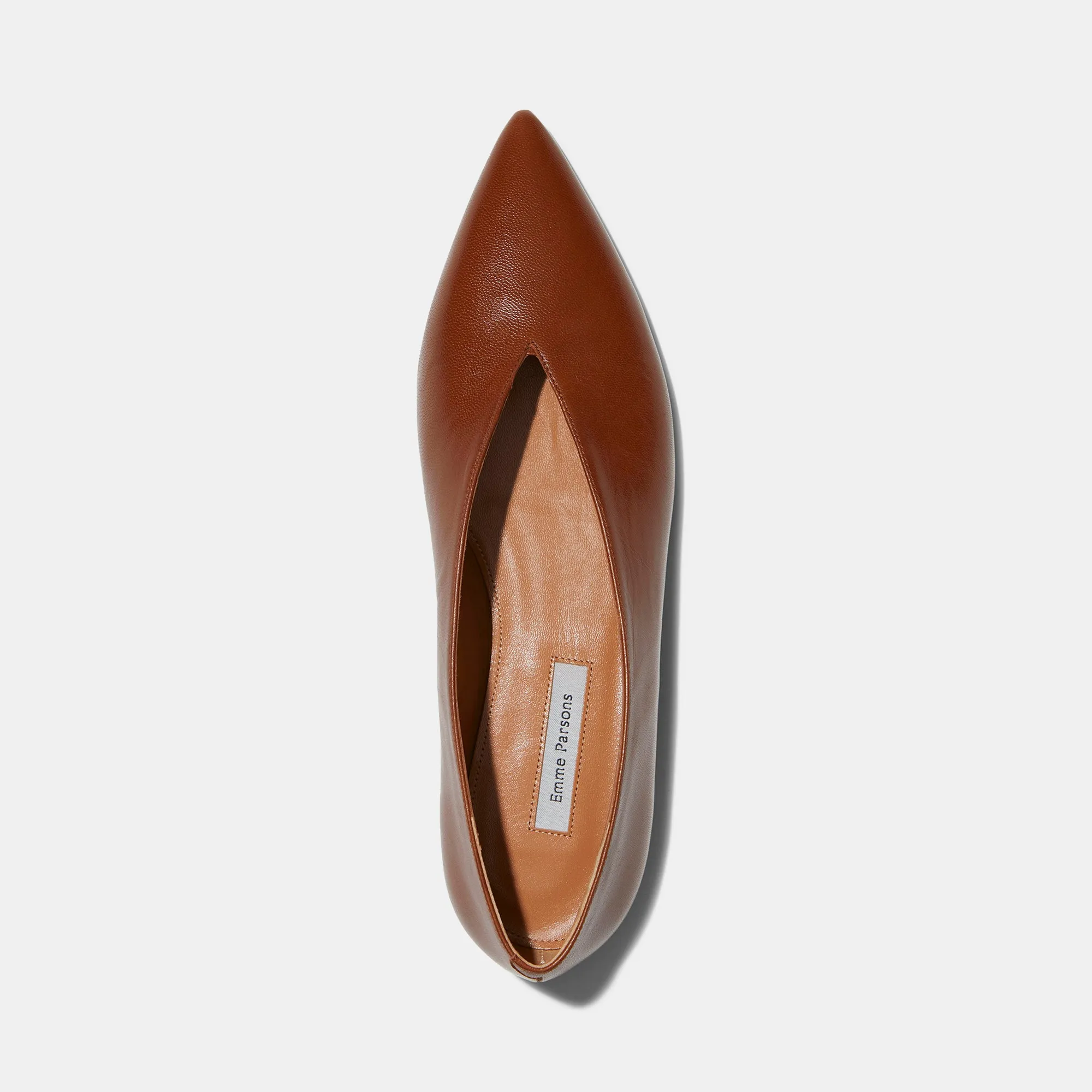 Pointy V-Flat in Chestnut Nappa — FINAL SALE sold by Emme Parsons product image thumbnail 2