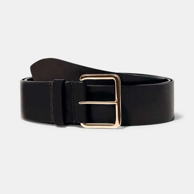 Largo Belt in Black with Gold Buckle — Exclusive made by Emme Parsons