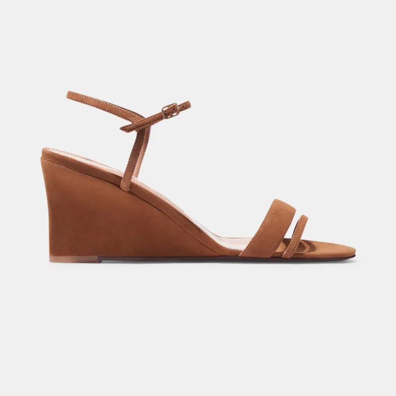 Simple Wedge in Caramel Suede sold by Emme Parsons