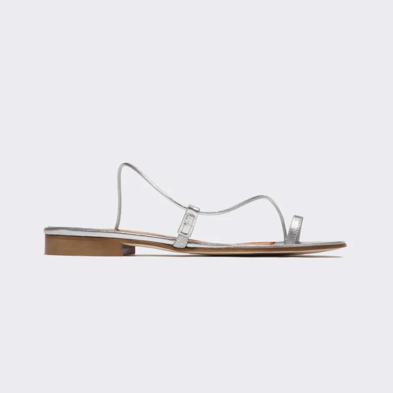Susan Slide in Silver Nappa made by Emme Parsons