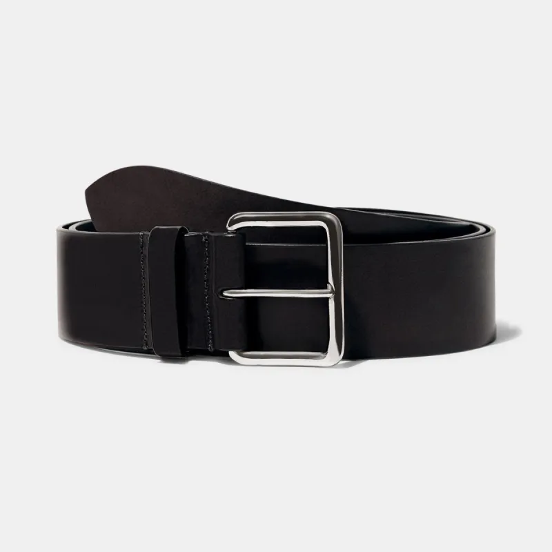Largo Belt in Black with Silver Buckle — Exclusive sold by Emme Parsons
