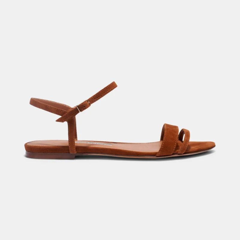 Simple Flat in Caramel Suede sold by Emme Parsons