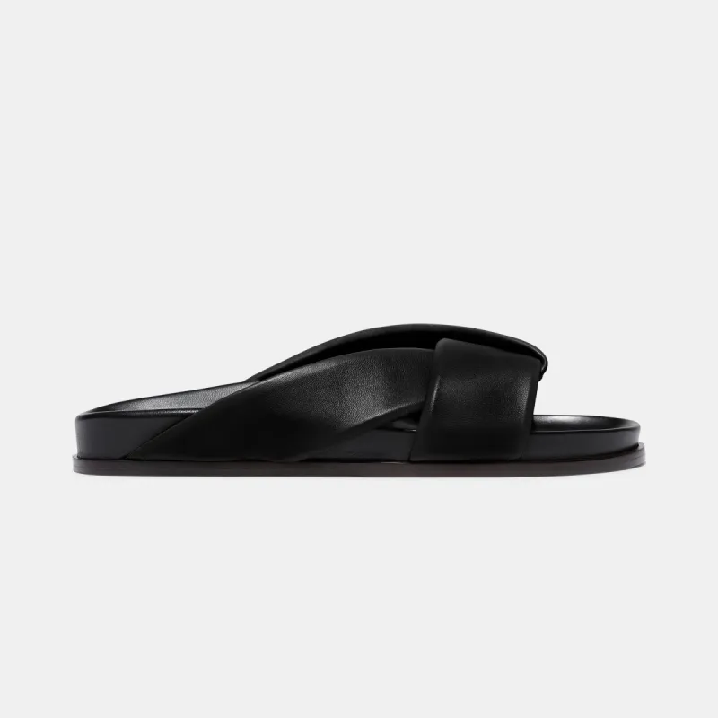Folded Slide in Black Nappa sold by Emme Parsons