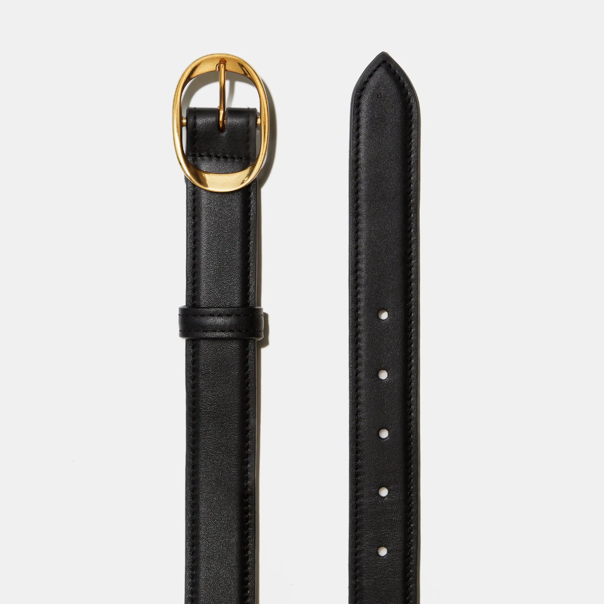 Miravalle Belt in Black with Gold Buckle — Exclusive sold by Emme Parsons product image thumbnail 2