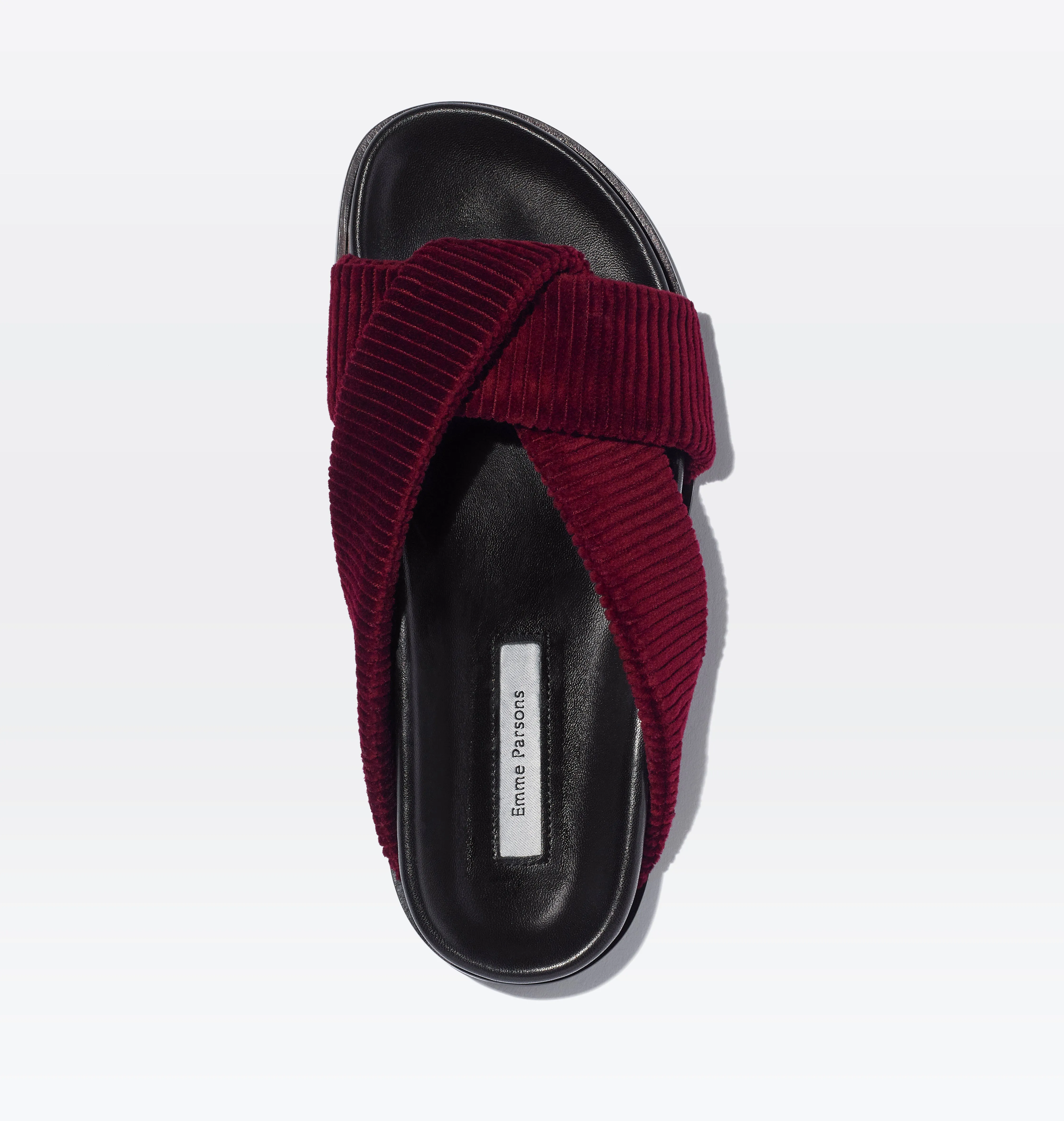Folded Slide in Merlot Corduroy — ARCHIVE SAMPLE; FINAL SALE sold by Emme Parsons product image thumbnail 2