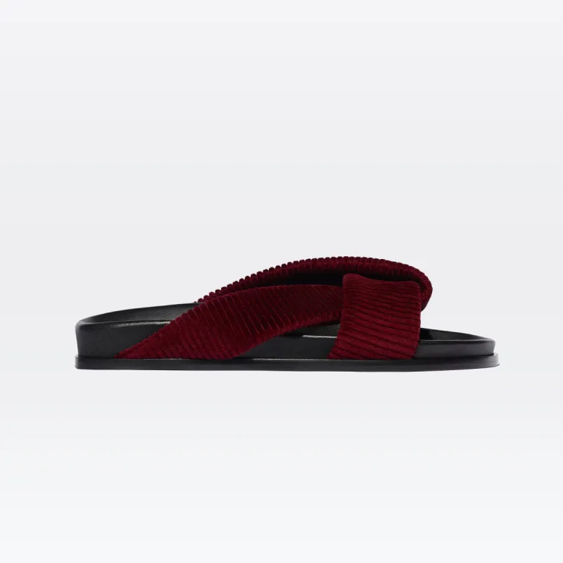 Folded Slide in Merlot Corduroy — ARCHIVE SAMPLE; FINAL SALE sold by Emme Parsons