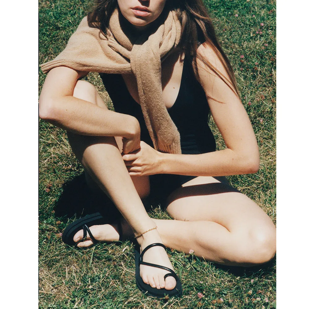 Bari Pool Slide in Black Nappa and Rubber — FINAL SALE sold by Emme Parsons product image thumbnail 2