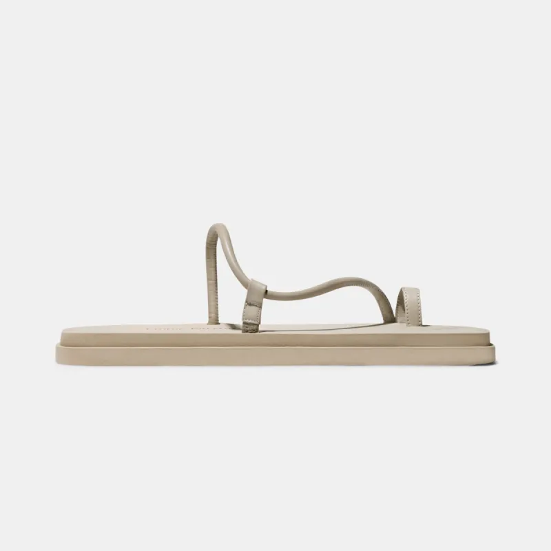 Bari Pool Slide in Beige Nappa and Rubber sold by Emme Parsons