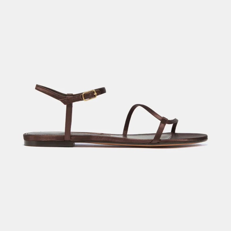Loop Sandal in Espresso Satin sold by Emme Parsons