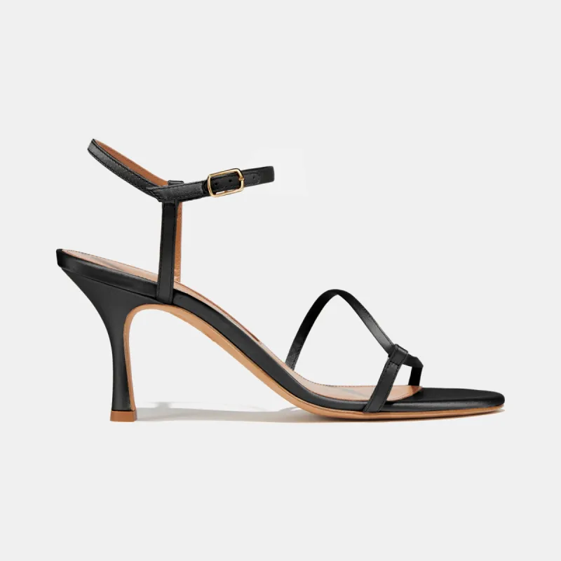 Loop Heel in Black Satin — Final Sale sold by Emme Parsons