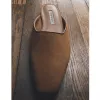 Flat Mule in Caramel Suede sold by Emme Parsons
