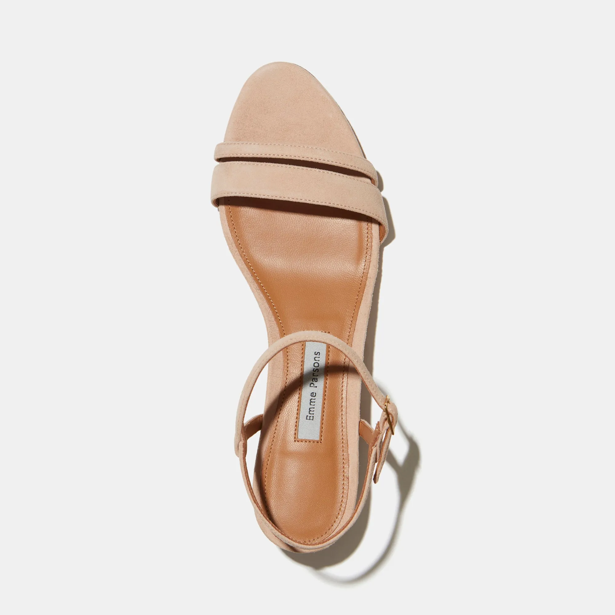 Simple Block Heel in Light Pink Suede sold by Emme Parsons product image thumbnail 2
