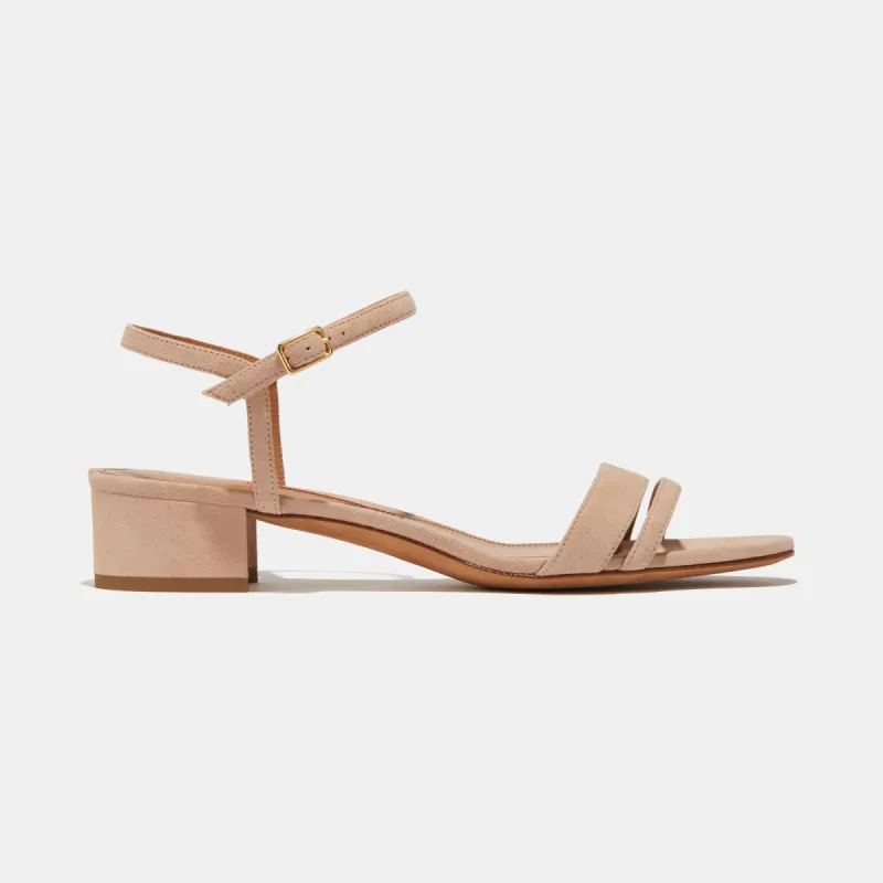 Simple Block Heel in Light Pink Suede — Final Sale sold by Emme Parsons