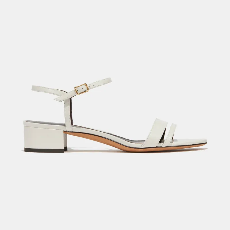 Simple Block Heel in Ivory Nappa — Final Sale sold by Emme Parsons