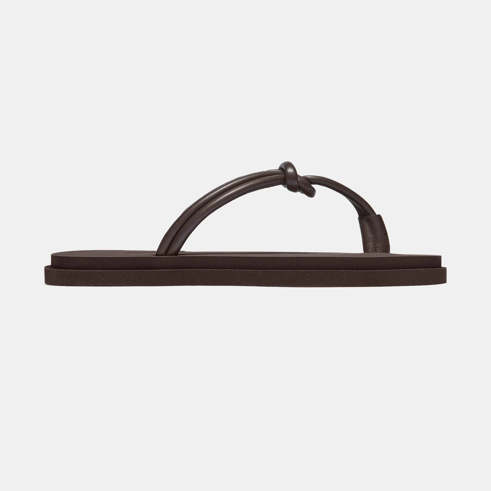 Knot Pool Slide in Espresso Nappa and Rubber — Final Sale sold by Emme Parsons