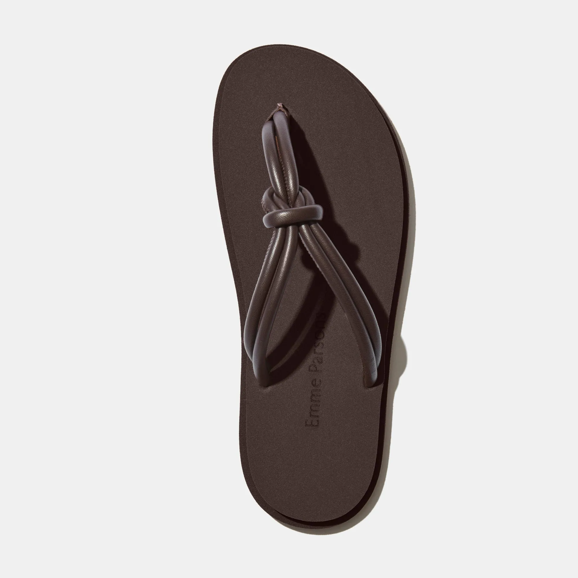 Knot Pool Slide in Espresso Nappa and Rubber — Final Sale sold by Emme Parsons product image thumbnail 3