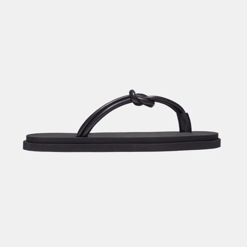 Knot Pool Slide in Black Nappa and Rubber sold by Emme Parsons