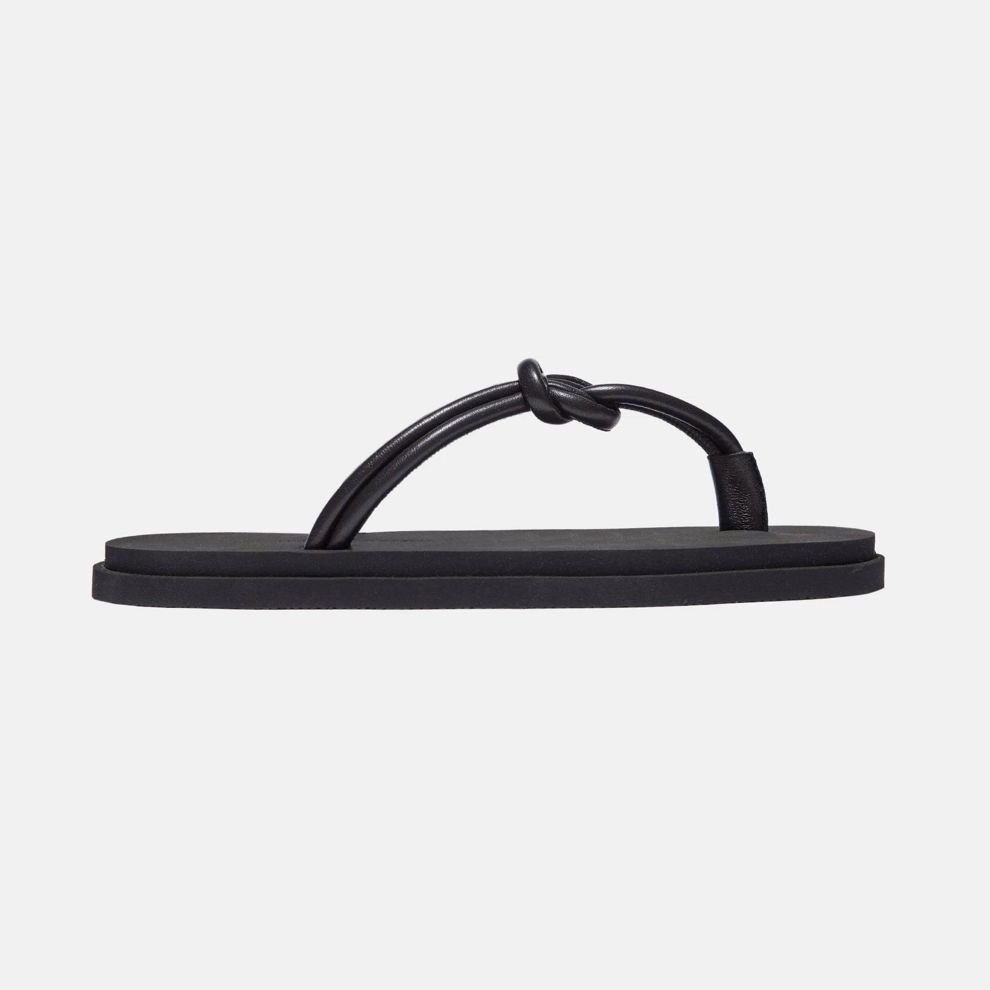 Knot Pool Slide in Black Nappa and Rubber — FINAL SALE sold by Emme Parsons